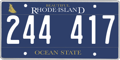 RI license plate 244417