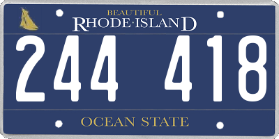 RI license plate 244418