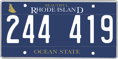 RI license plate 244419
