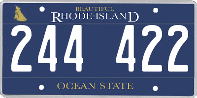 RI license plate 244422