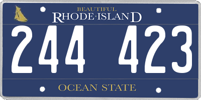 RI license plate 244423