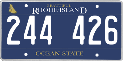 RI license plate 244426