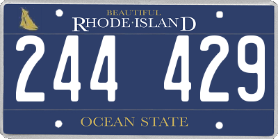 RI license plate 244429