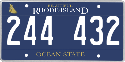 RI license plate 244432