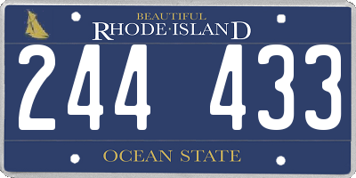 RI license plate 244433