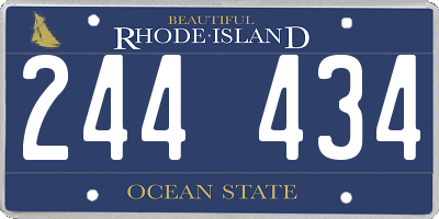 RI license plate 244434