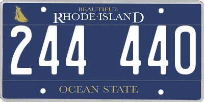 RI license plate 244440