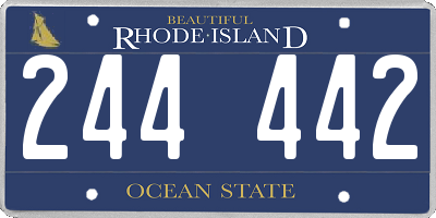RI license plate 244442