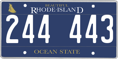 RI license plate 244443