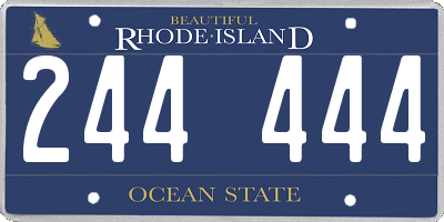 RI license plate 244444