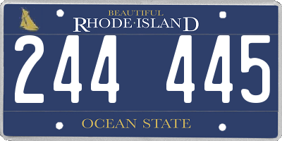 RI license plate 244445