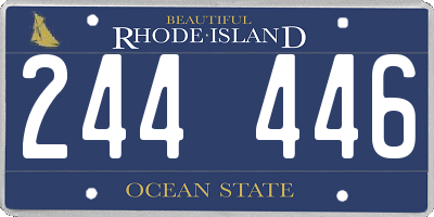 RI license plate 244446