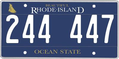 RI license plate 244447