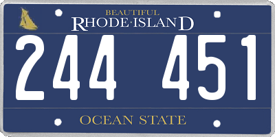 RI license plate 244451