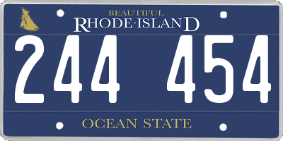 RI license plate 244454