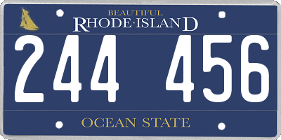 RI license plate 244456