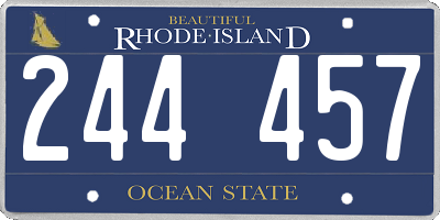 RI license plate 244457