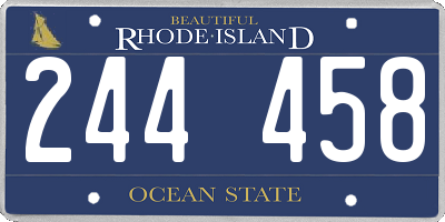 RI license plate 244458