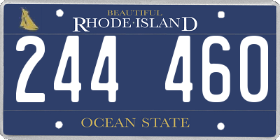 RI license plate 244460