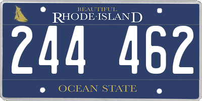 RI license plate 244462