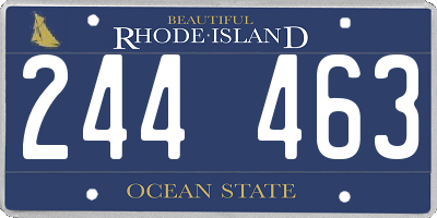 RI license plate 244463