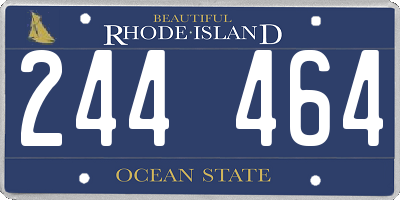 RI license plate 244464