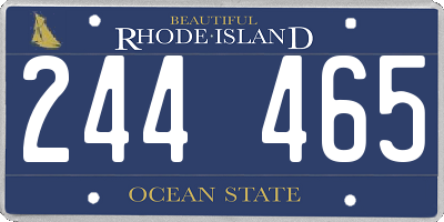 RI license plate 244465