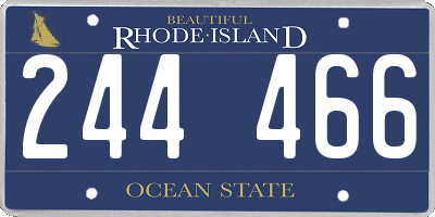 RI license plate 244466
