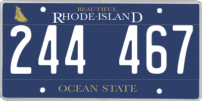 RI license plate 244467