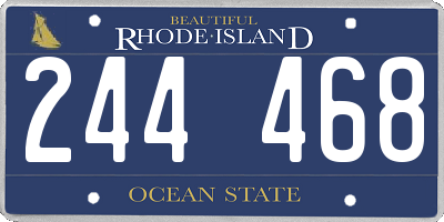 RI license plate 244468