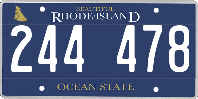 RI license plate 244478