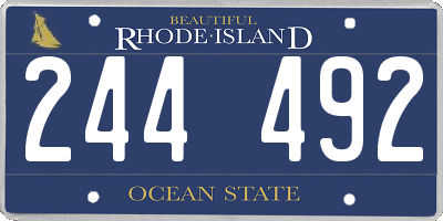 RI license plate 244492