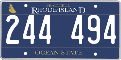 RI license plate 244494