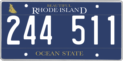 RI license plate 244511