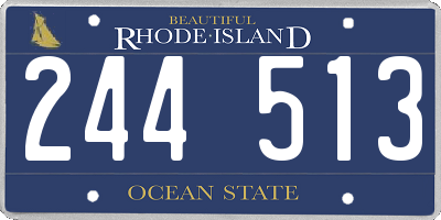 RI license plate 244513