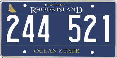 RI license plate 244521
