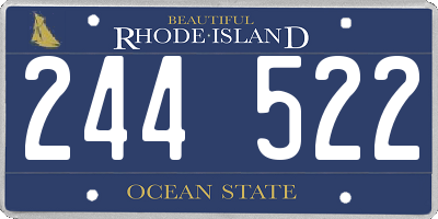 RI license plate 244522