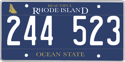 RI license plate 244523