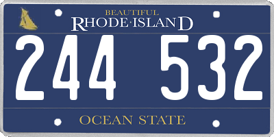 RI license plate 244532