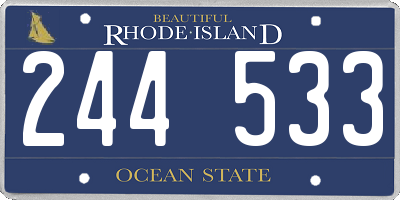RI license plate 244533