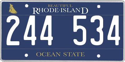 RI license plate 244534