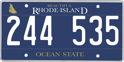 RI license plate 244535