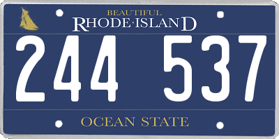 RI license plate 244537