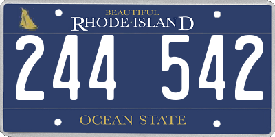 RI license plate 244542