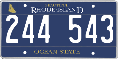RI license plate 244543