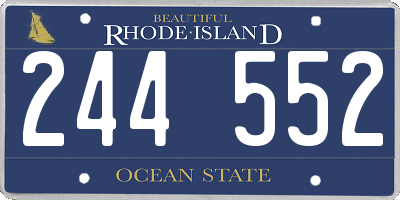 RI license plate 244552