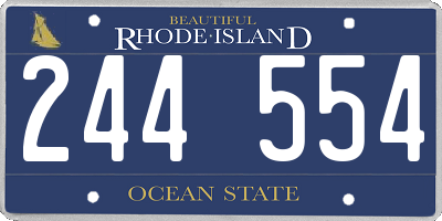 RI license plate 244554