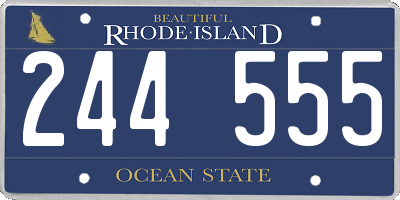 RI license plate 244555