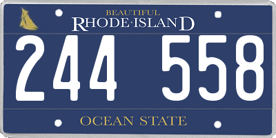 RI license plate 244558