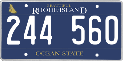 RI license plate 244560